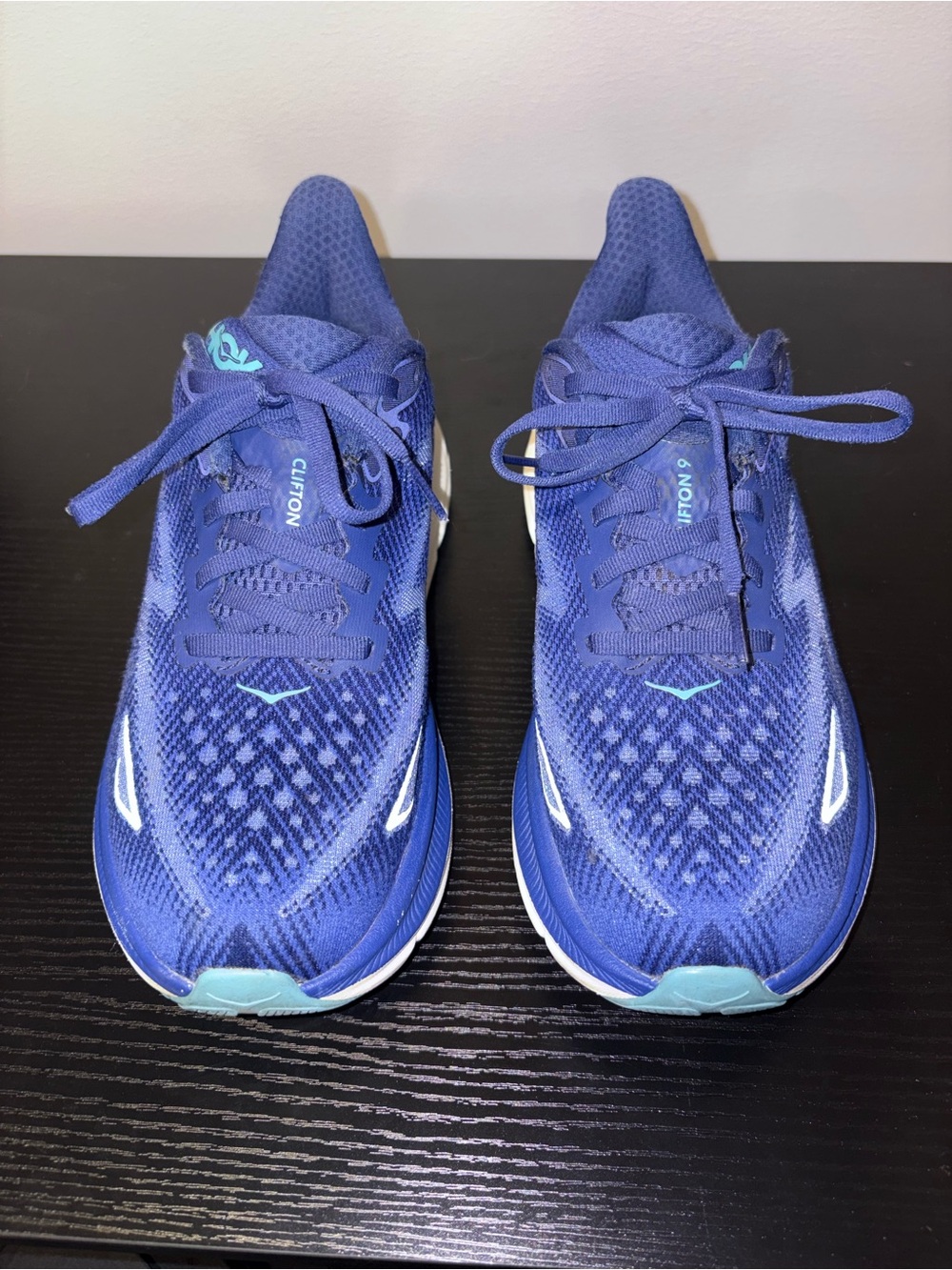 HOKA Clifton 9 Women’s Running Shoes Blue Aqua Size 7.5B Athletic Sneaker - Picture 2 of 10